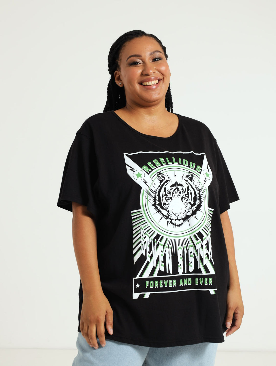 Tiger Oversize Tee - Black