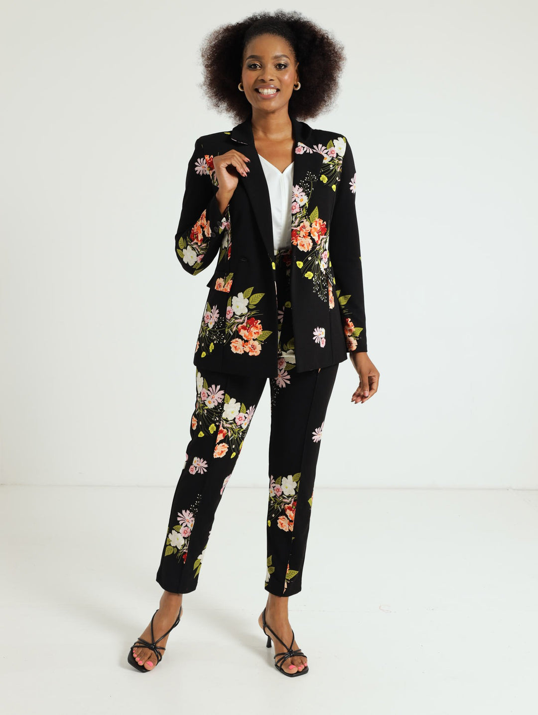 Printed Blazer - Black