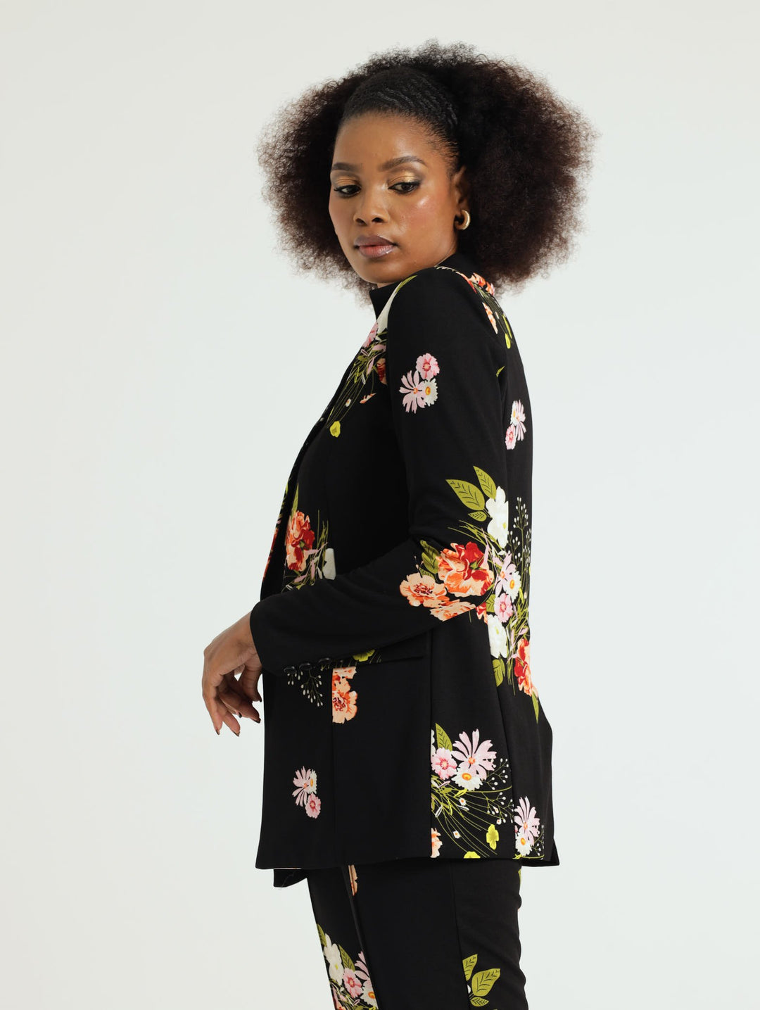 Printed Blazer - Black