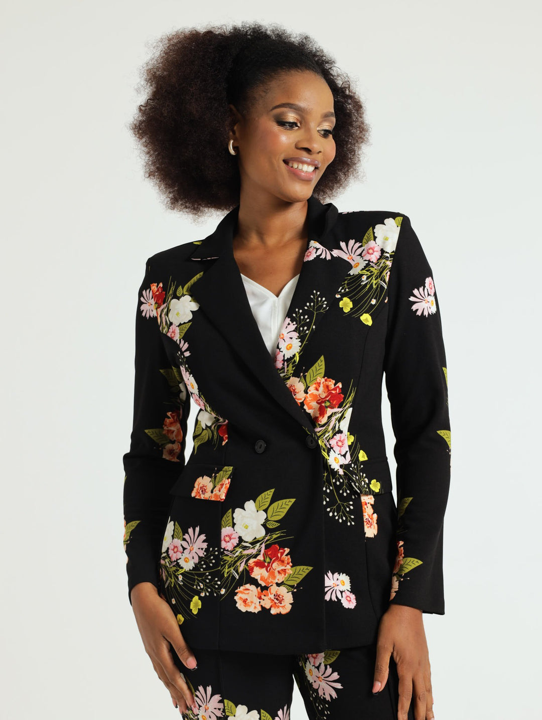 Printed Blazer - Black