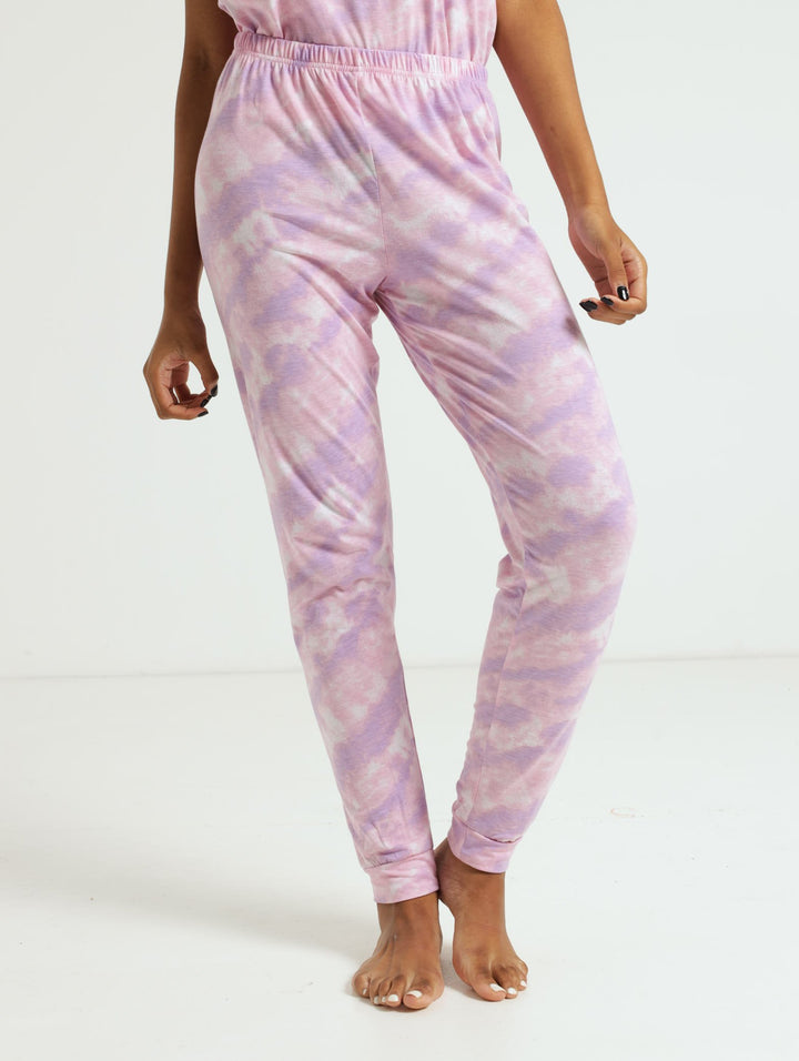 Tie Dye Knit Jogger - Purple