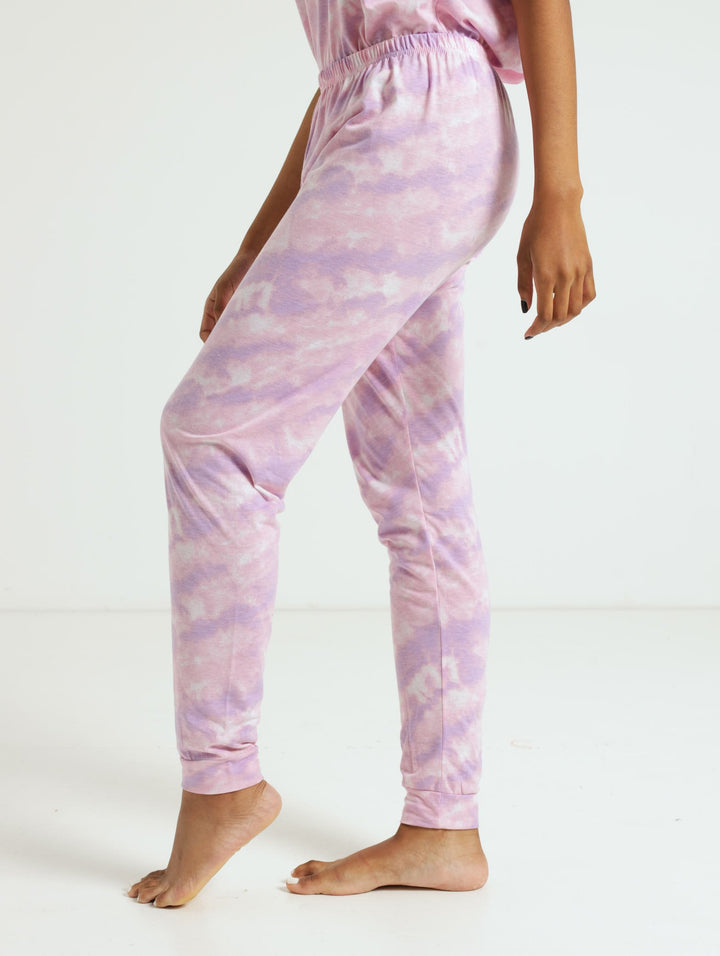 Tie Dye Knit Jogger - Purple