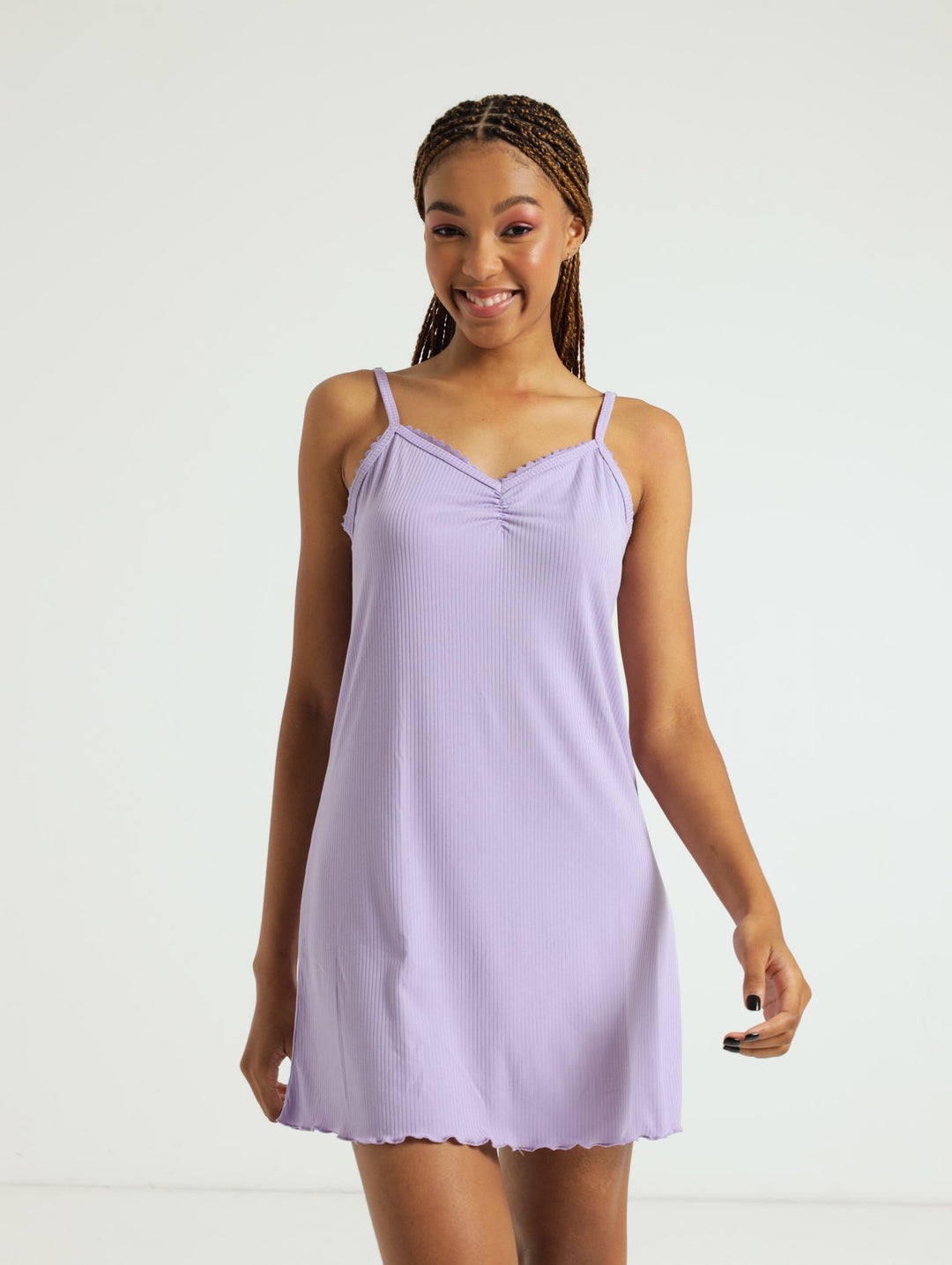 Strappy Knit Nighty - Purple
