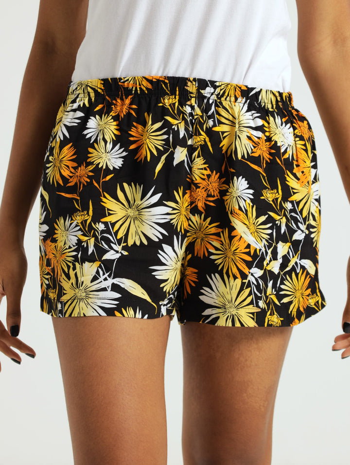 2 Pack Daisy & Spot Woven Shorts - Black