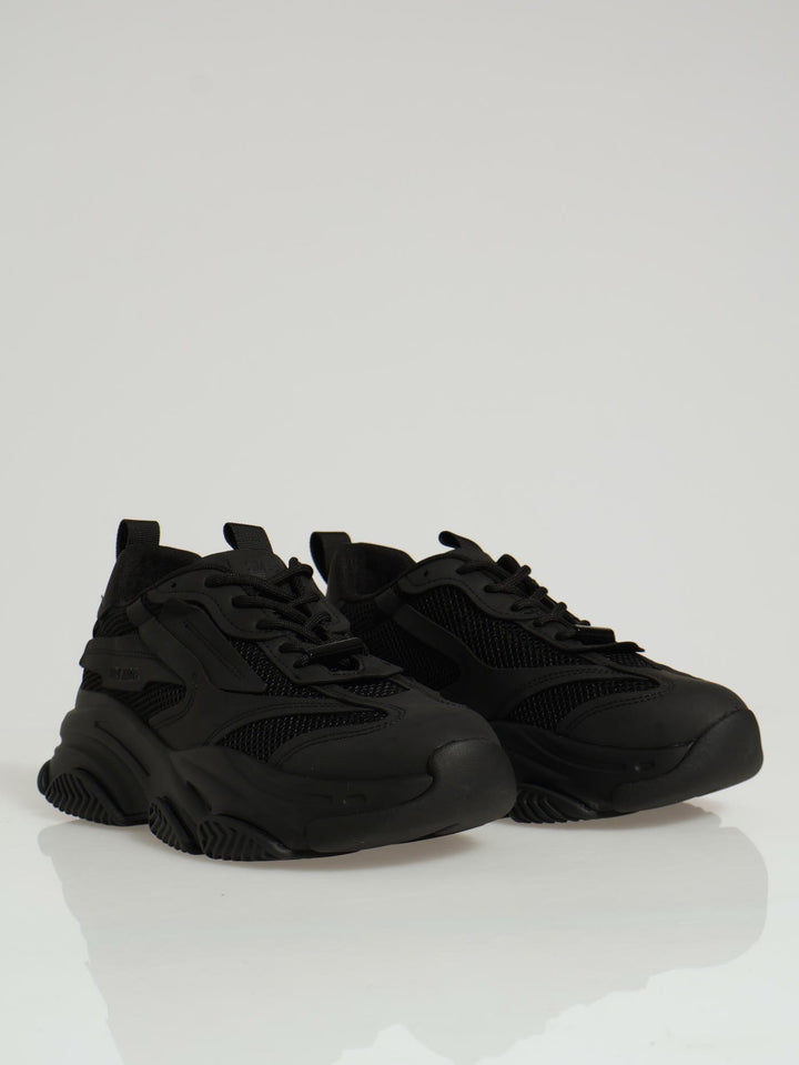 Possess Chunky Monochrome Lace Up Sneaker - Black