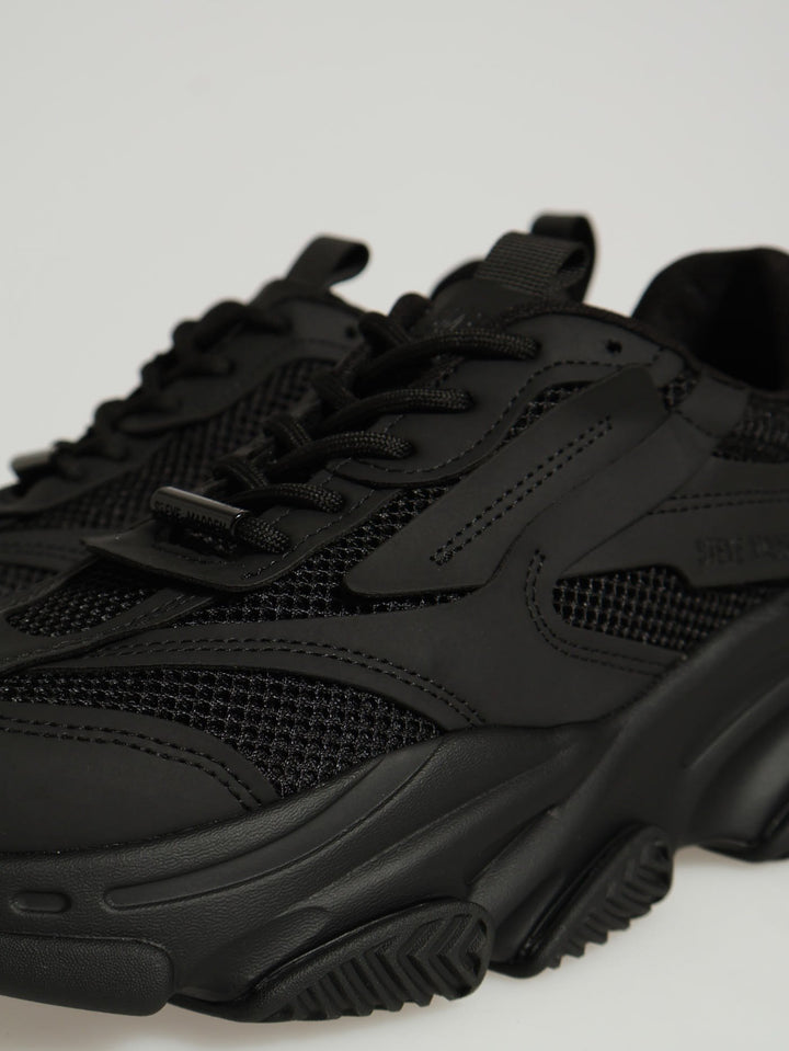 Possess Chunky Monochrome Lace Up Sneaker - Black