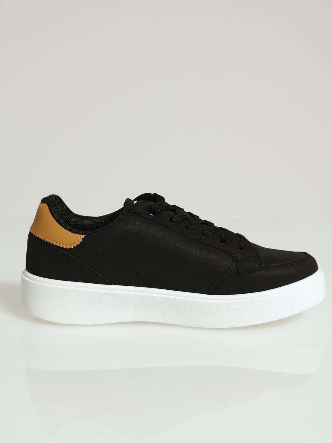 Tomy Keyla Nubuck Lace Up Sneaker - Black/Tan