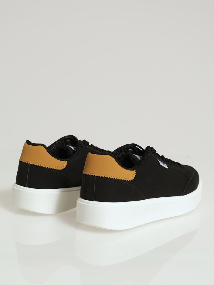 Tomy Keyla Nubuck Lace Up Sneaker - Black/Tan