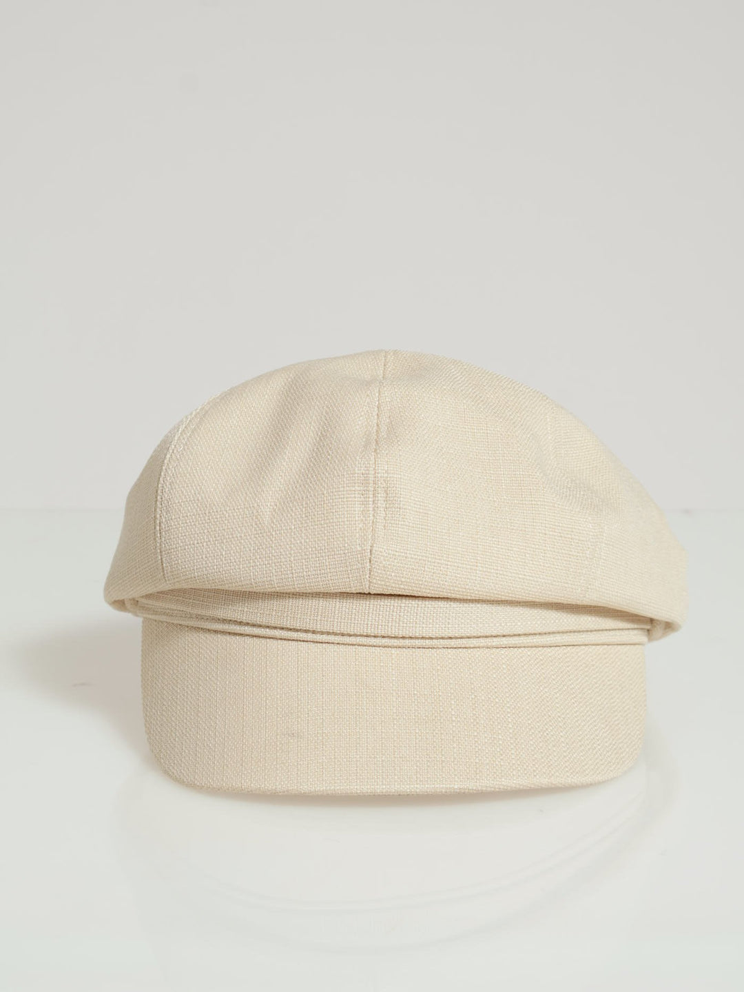 Button Detail Bakerboy Hat - Beige