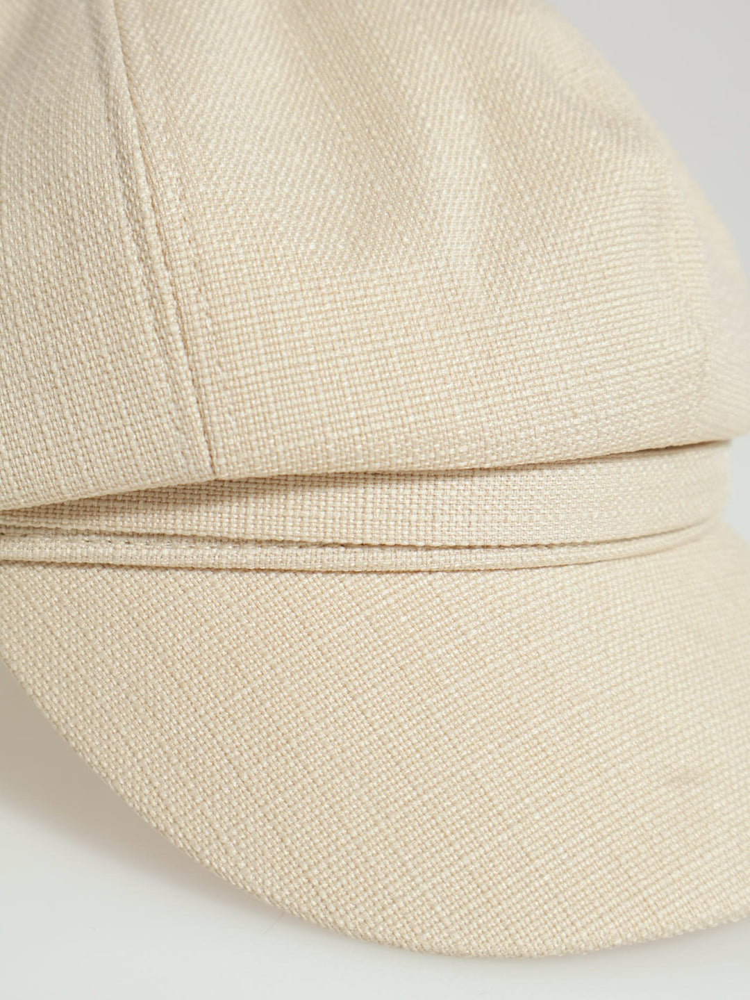 Button Detail Bakerboy Hat - Beige