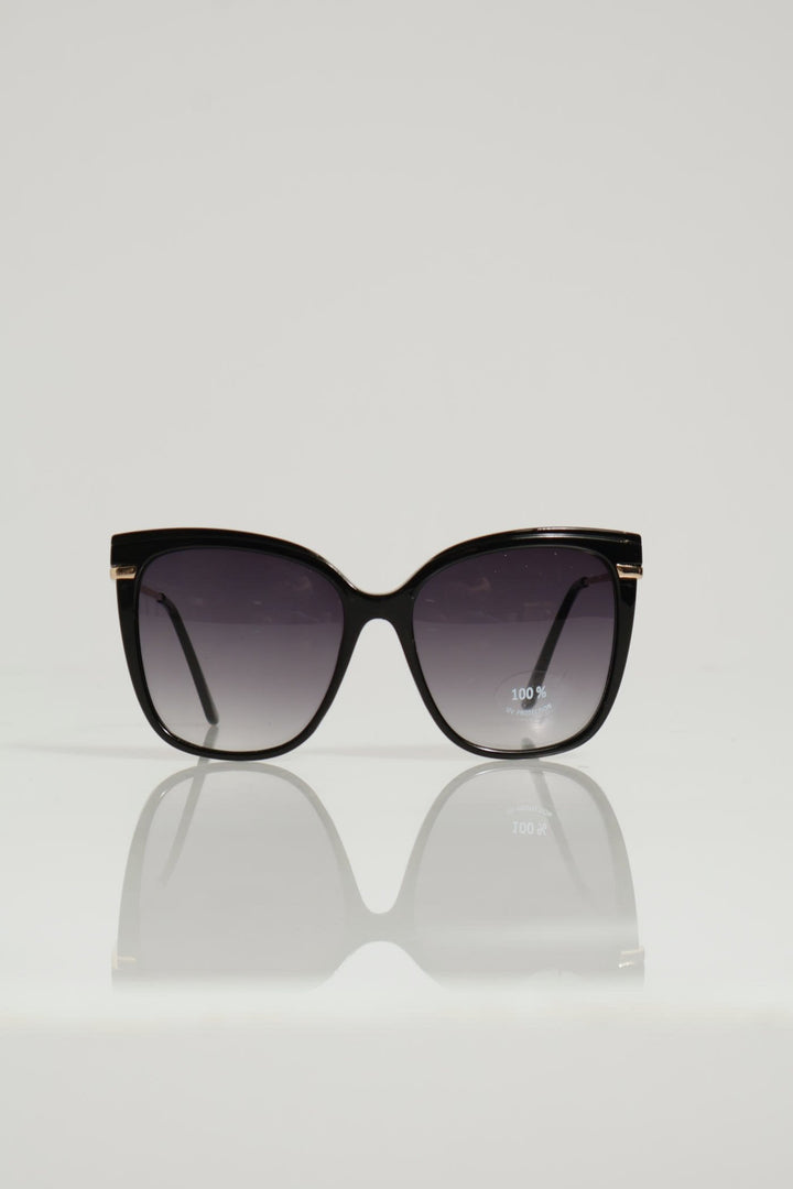 Large Frame Cat Eye Sunglasses - Black