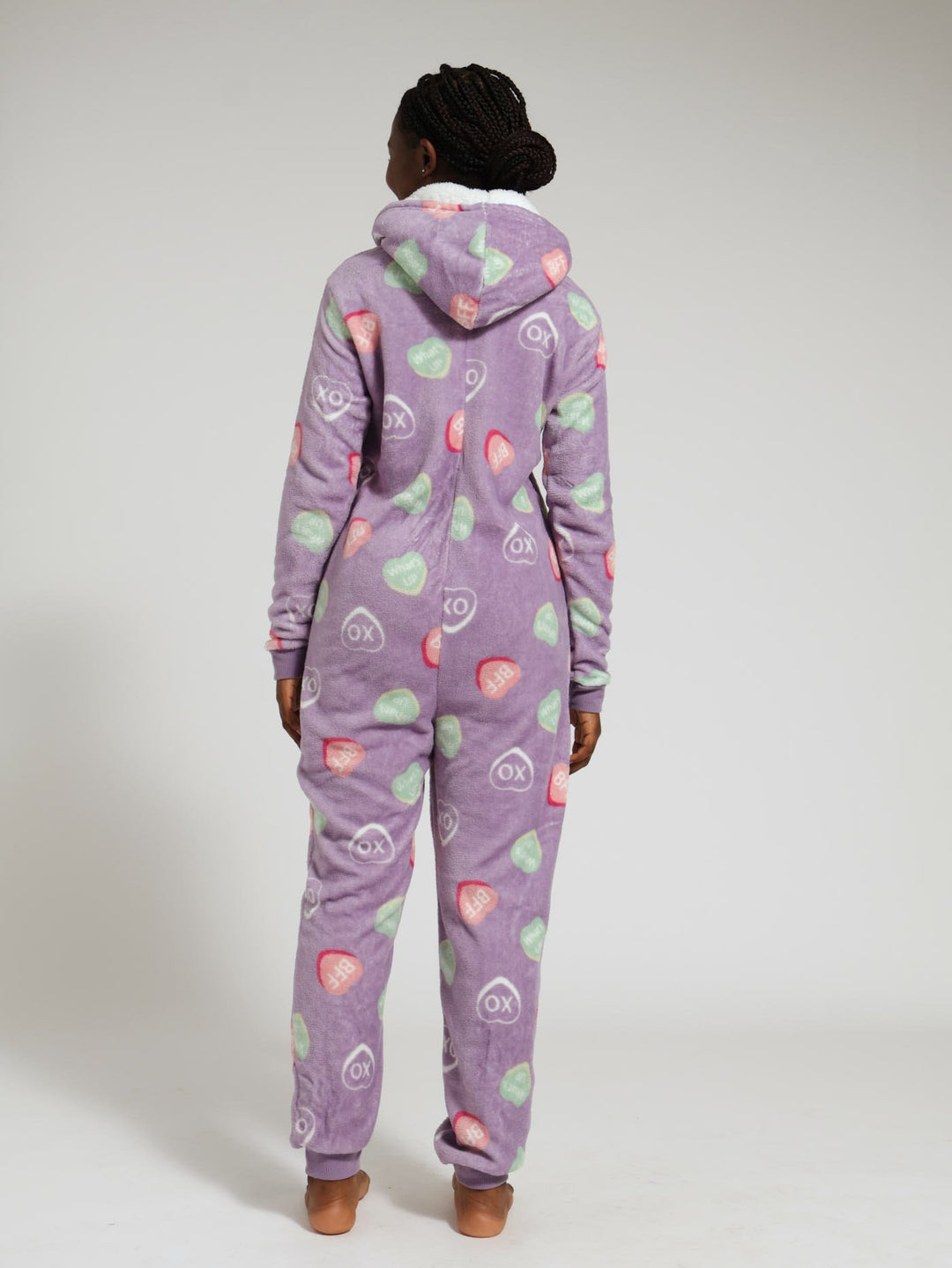 Girls Sweet Hearts Onesie - Purple