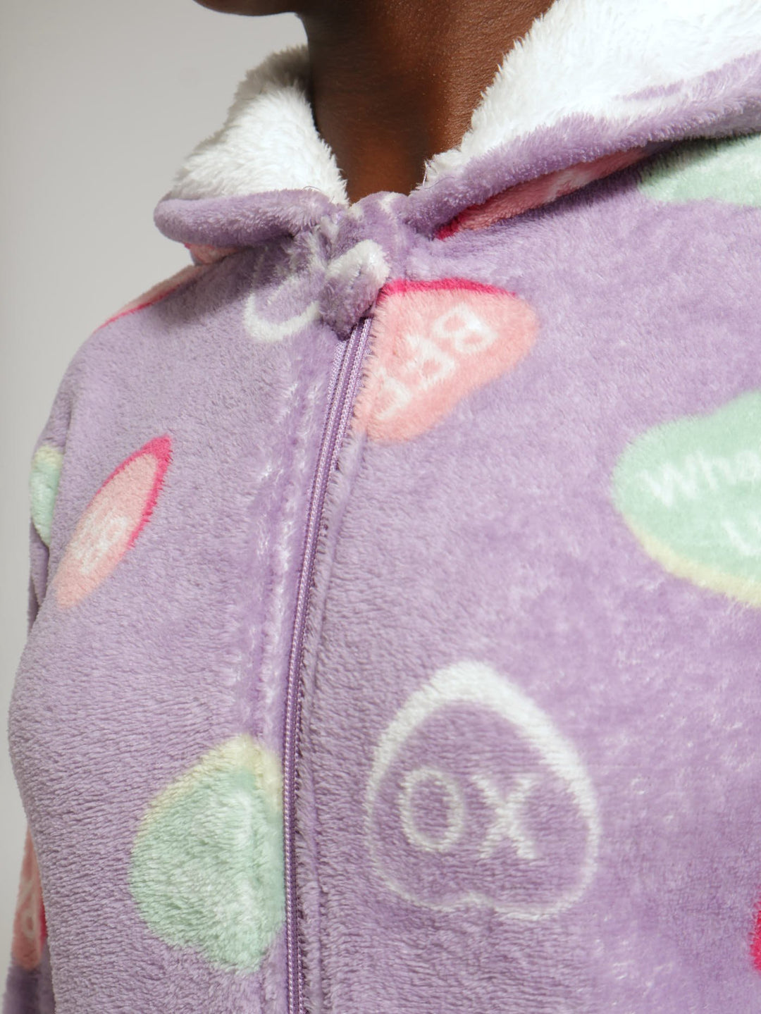 Girls Sweet Hearts Onesie - Purple