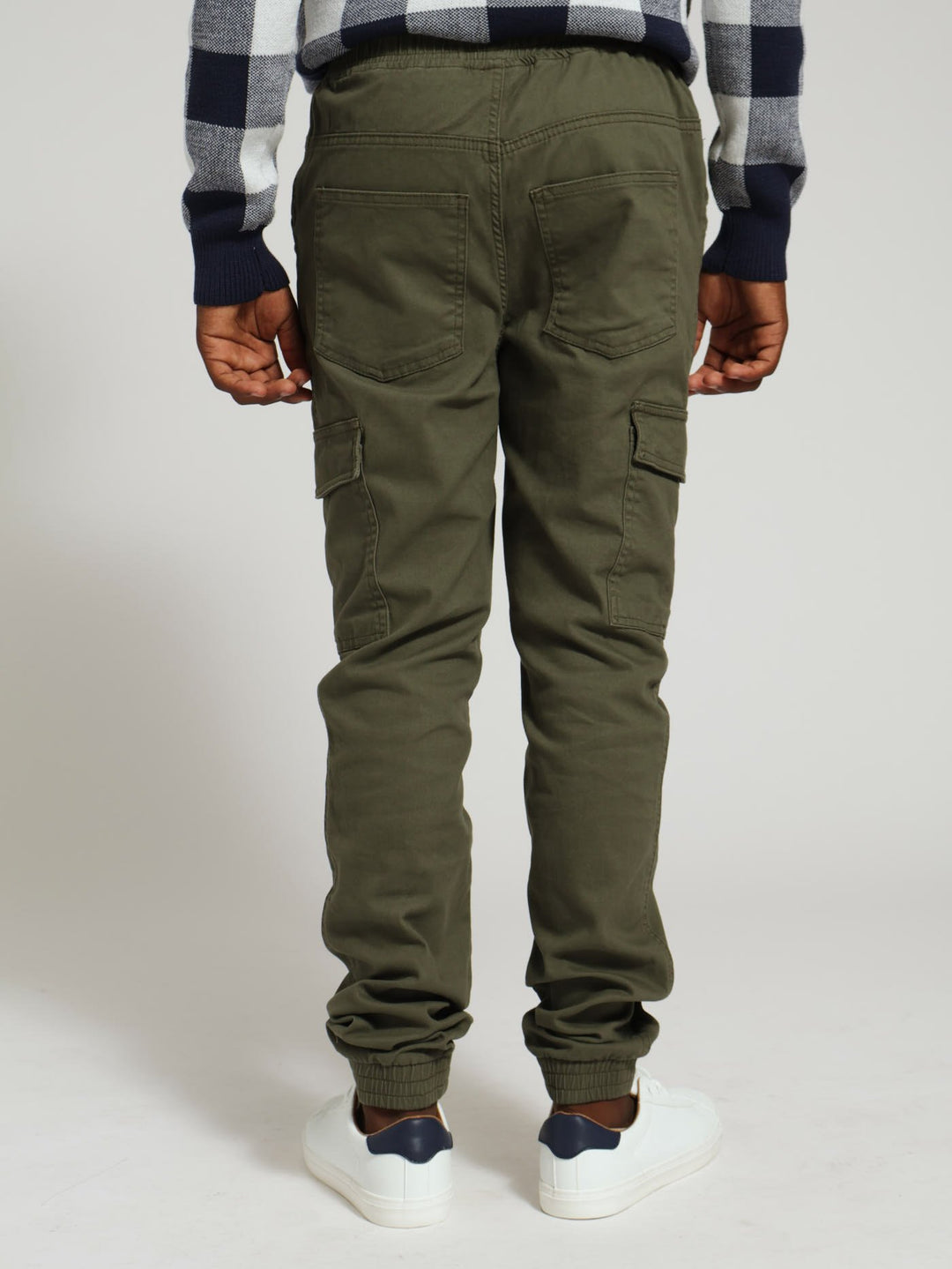 Boys Flat Cargo Pants - Olive