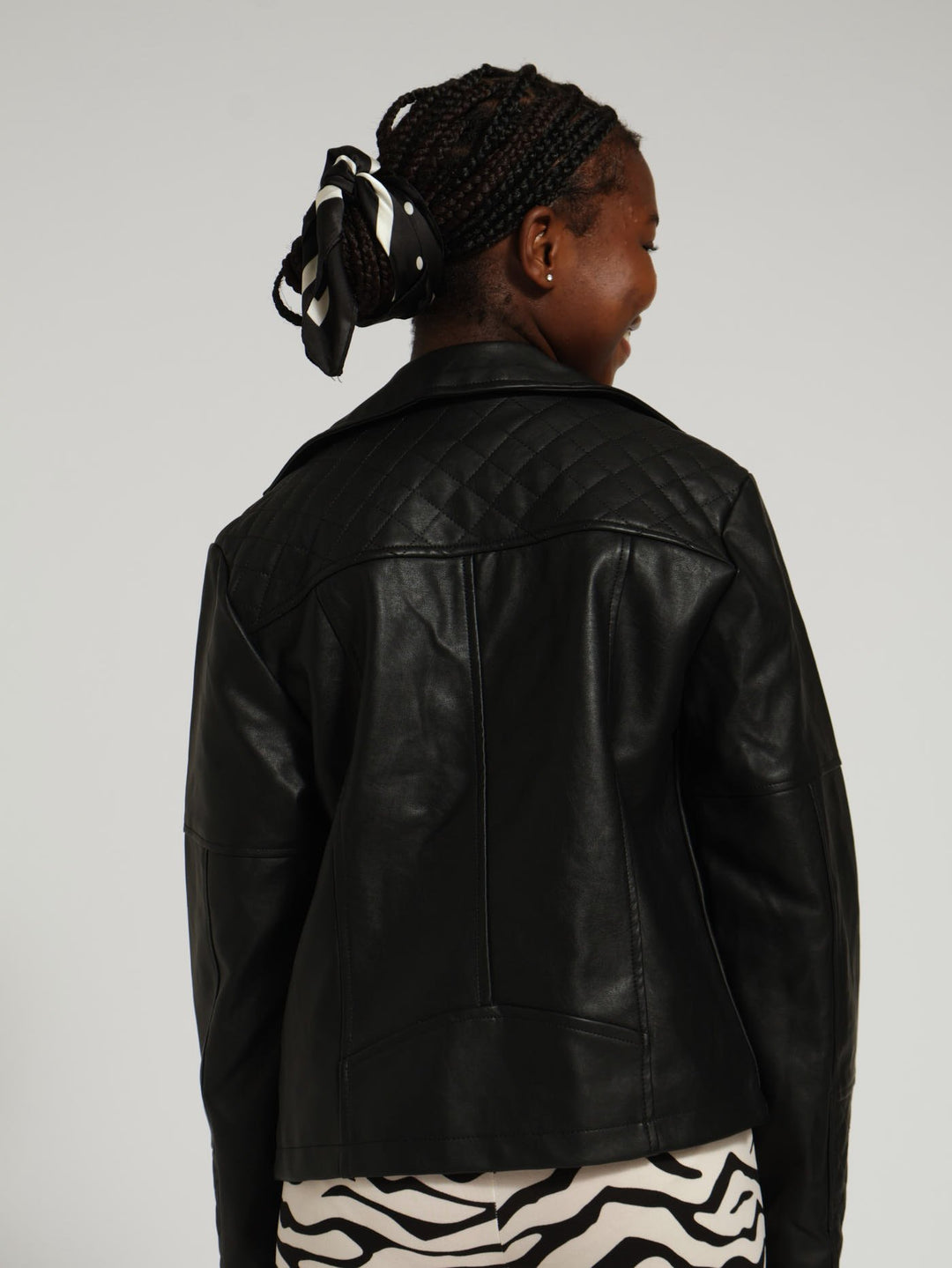 Girls Pu Biker Jacket - Black