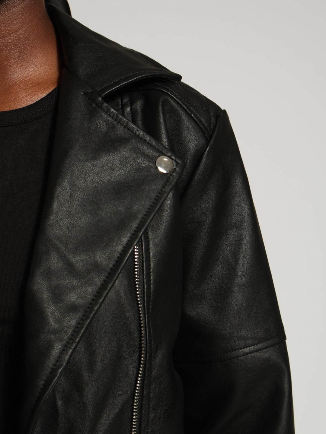 Girls Pu Biker Jacket - Black