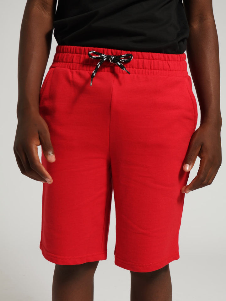 Boys Fleece Shorts - Red