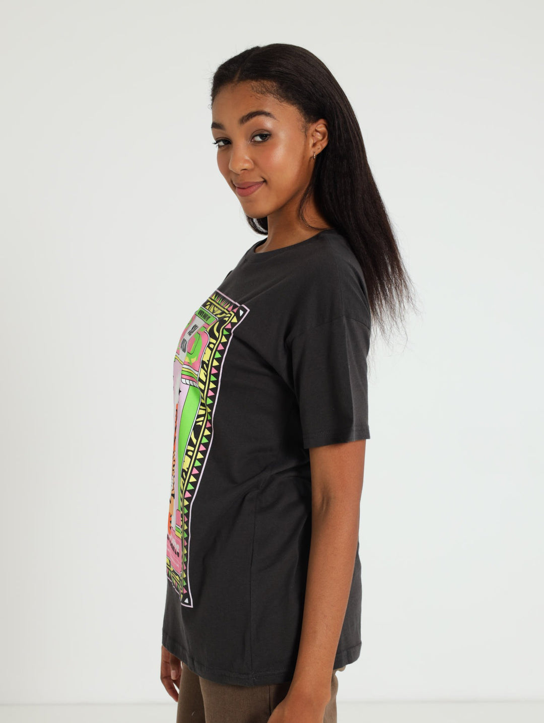 Tiger Oversized Tee - Charcoal