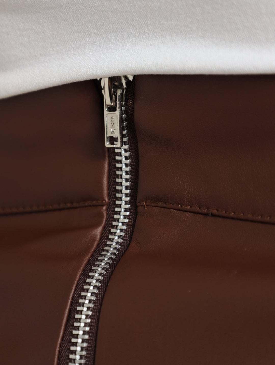 A-Line Pu Mini Skirt - Chocolate