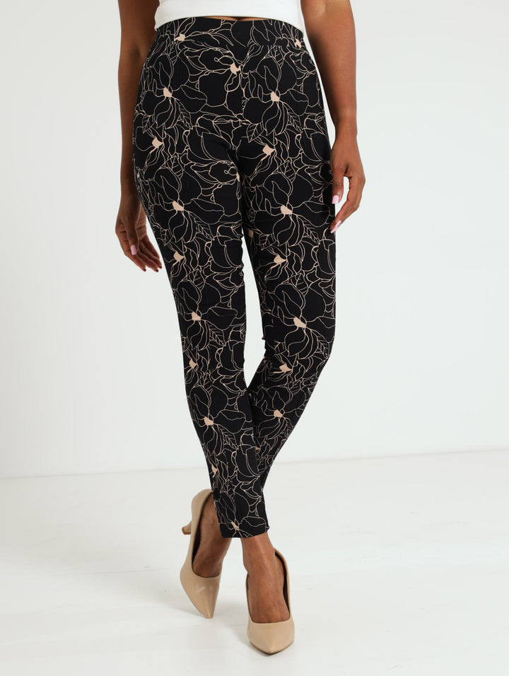 Smart Skinny Pants - Black/Beige