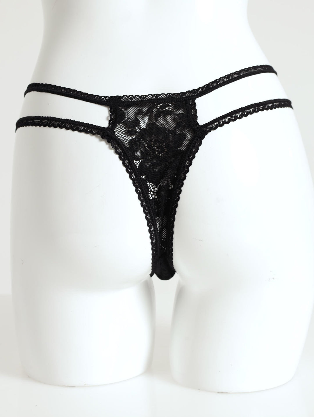 Single Lace G-String - Black