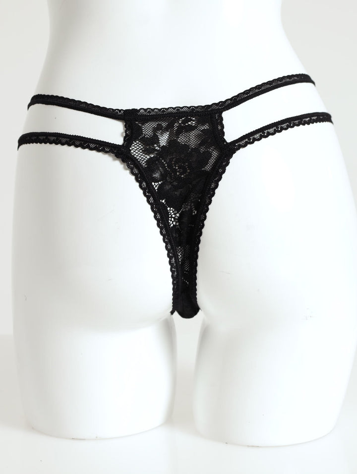 Single Lace G-String - Black
