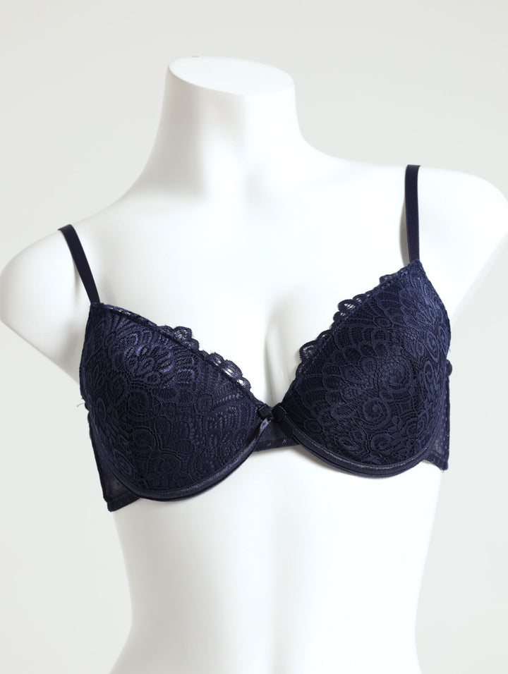 2 Pack Lace Plunge Bra - Navy/Pink