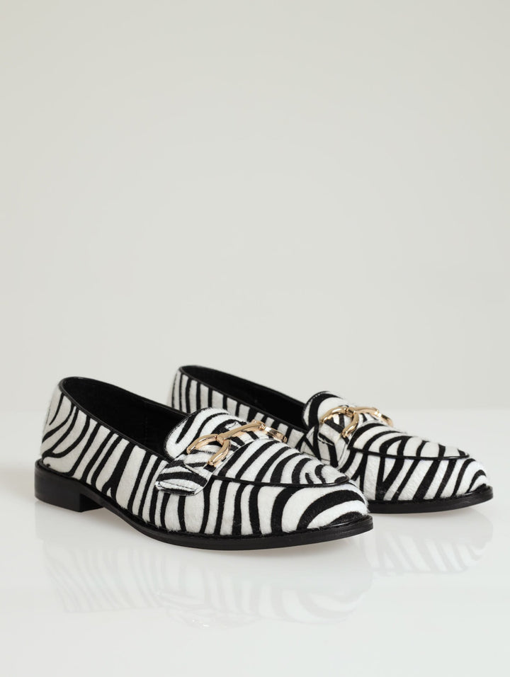 Printed Pony Hair Loafer - Black