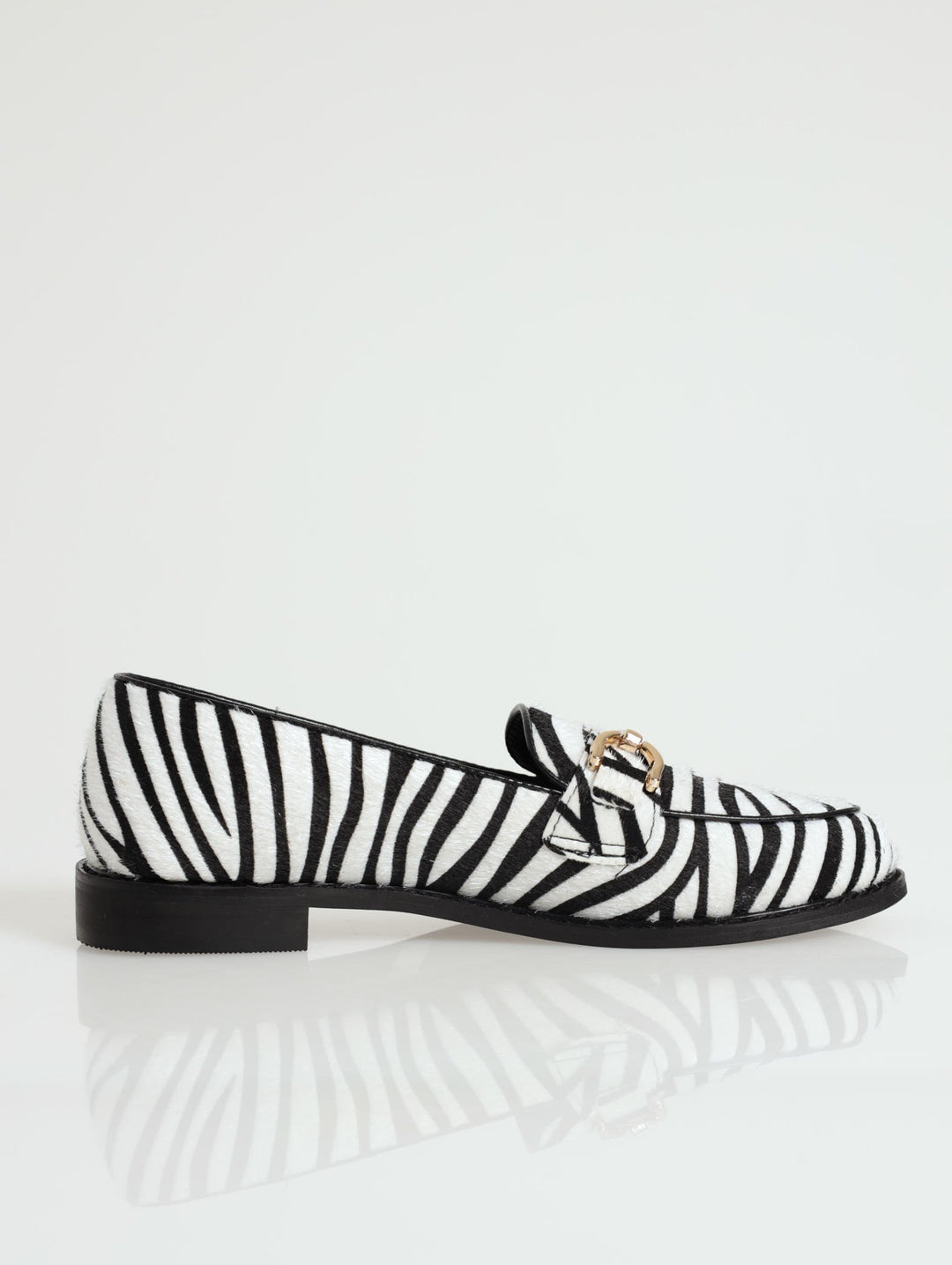 Printed Pony Hair Loafer - Black