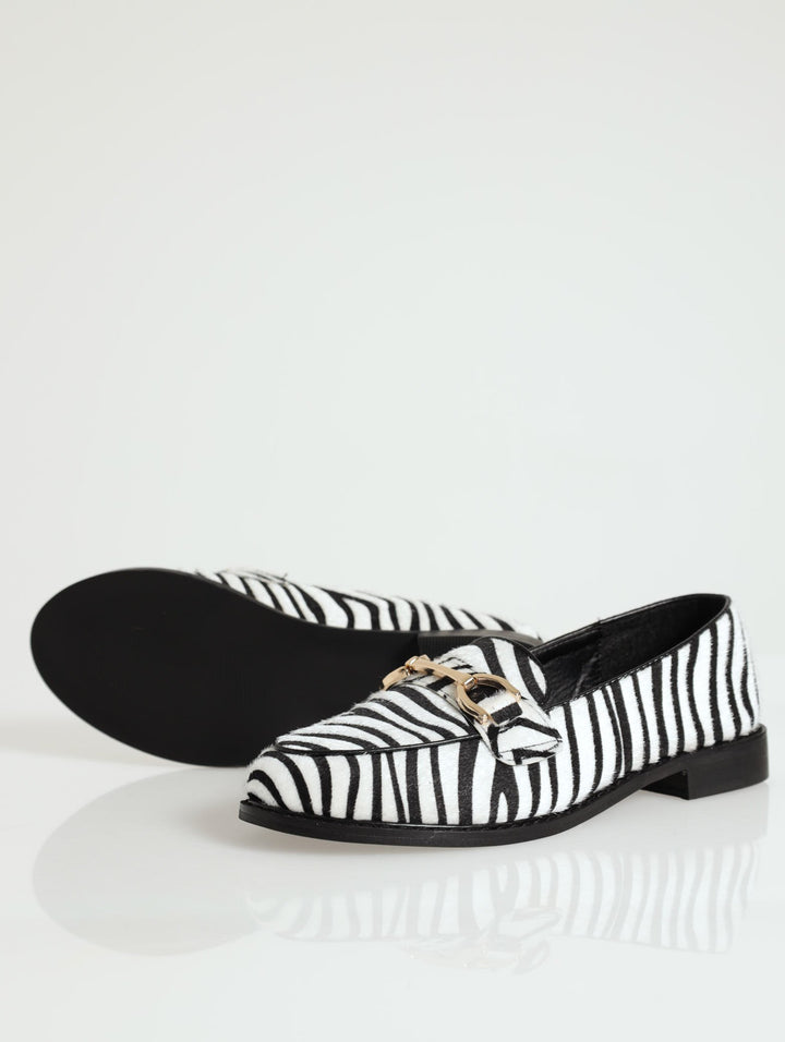Printed Pony Hair Loafer - Black
