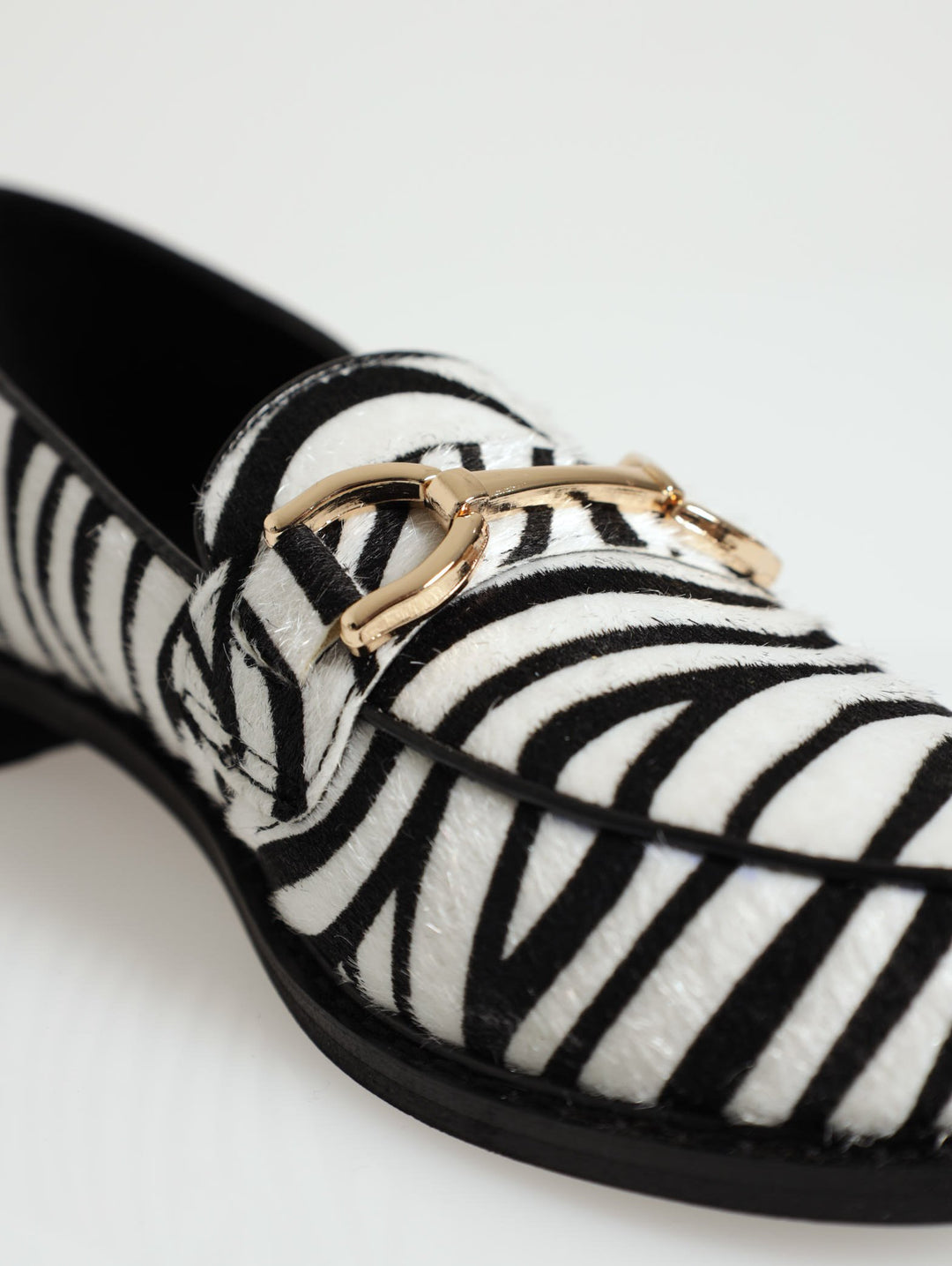 Printed Pony Hair Loafer - Black