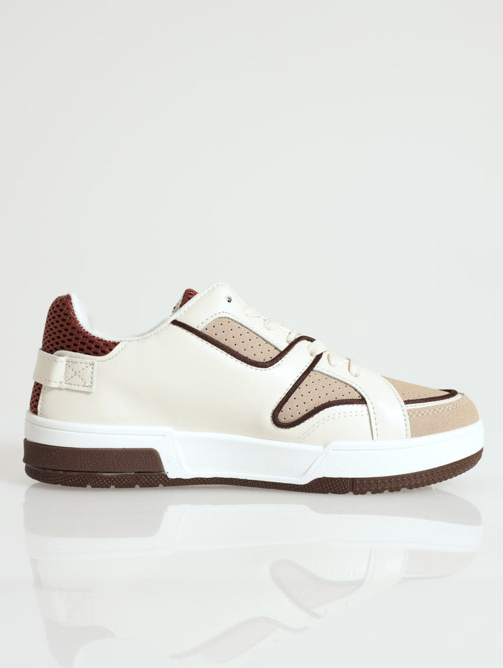 Briggs Panel Lace Up Sneaker - Beige