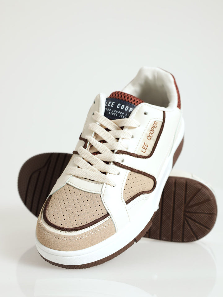 Briggs Panel Lace Up Sneaker - Beige
