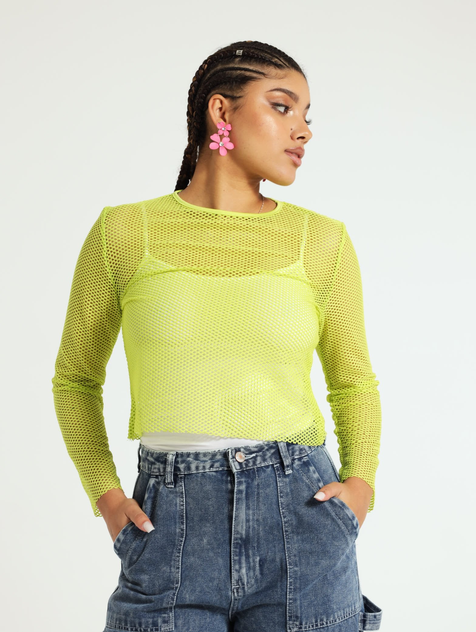 lime green mesh top