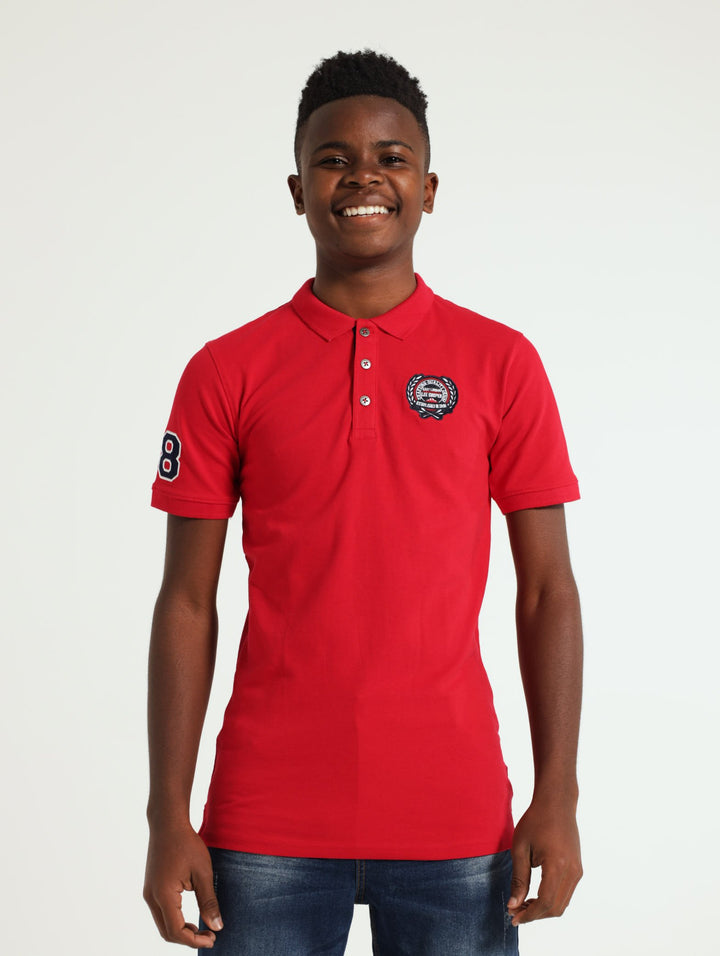 Boys Badge Golfer - Red
