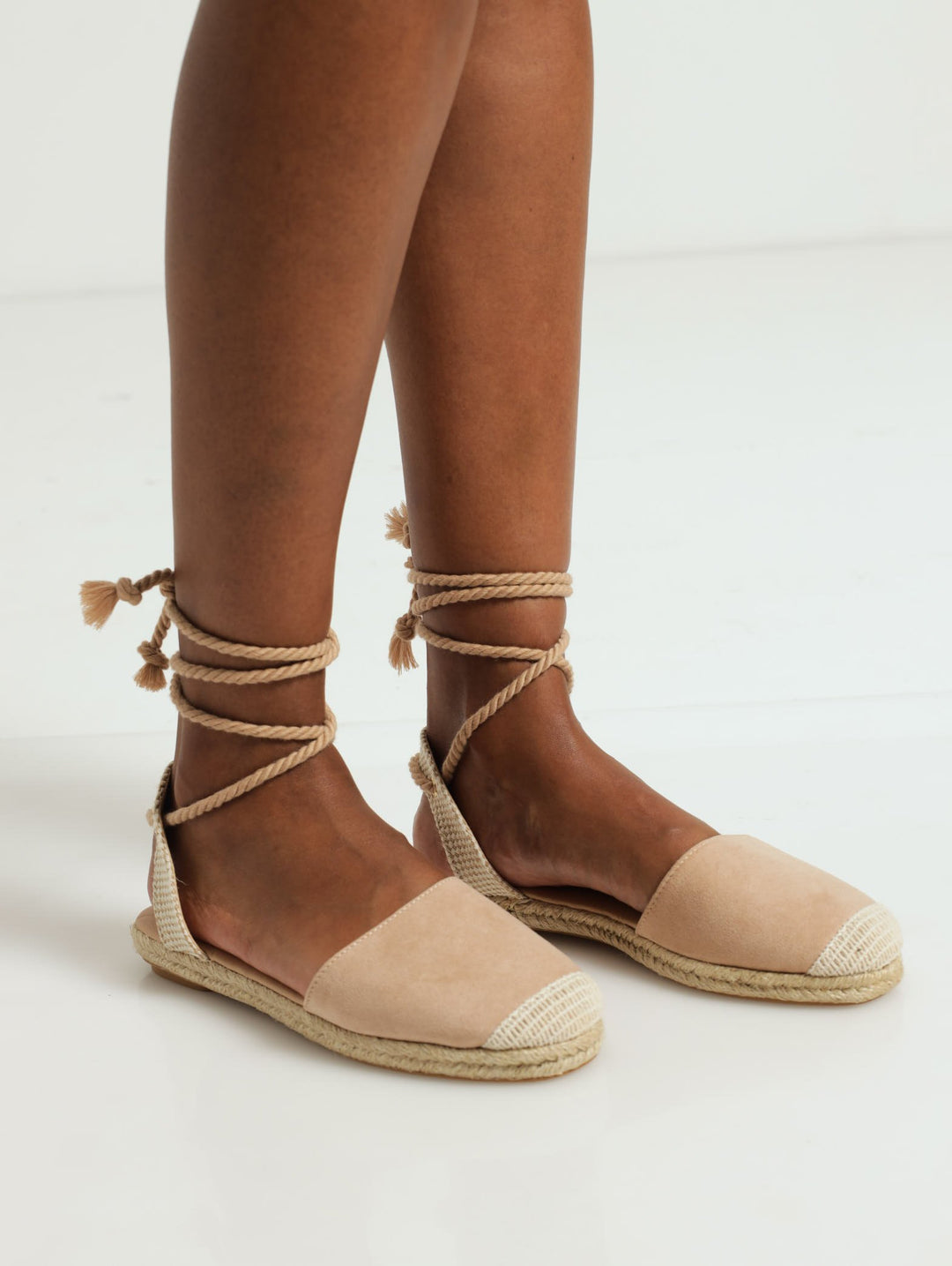 Espadrille Rope Lace-Up Sandal - Natural