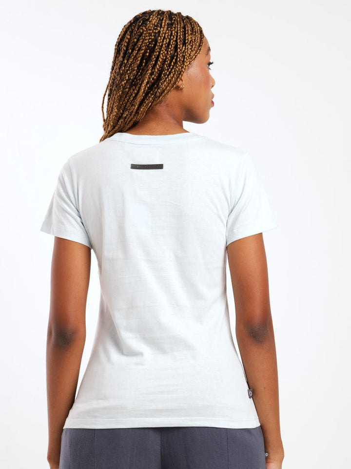 Ladies Bio Polished Embossed Tee - Light Blue