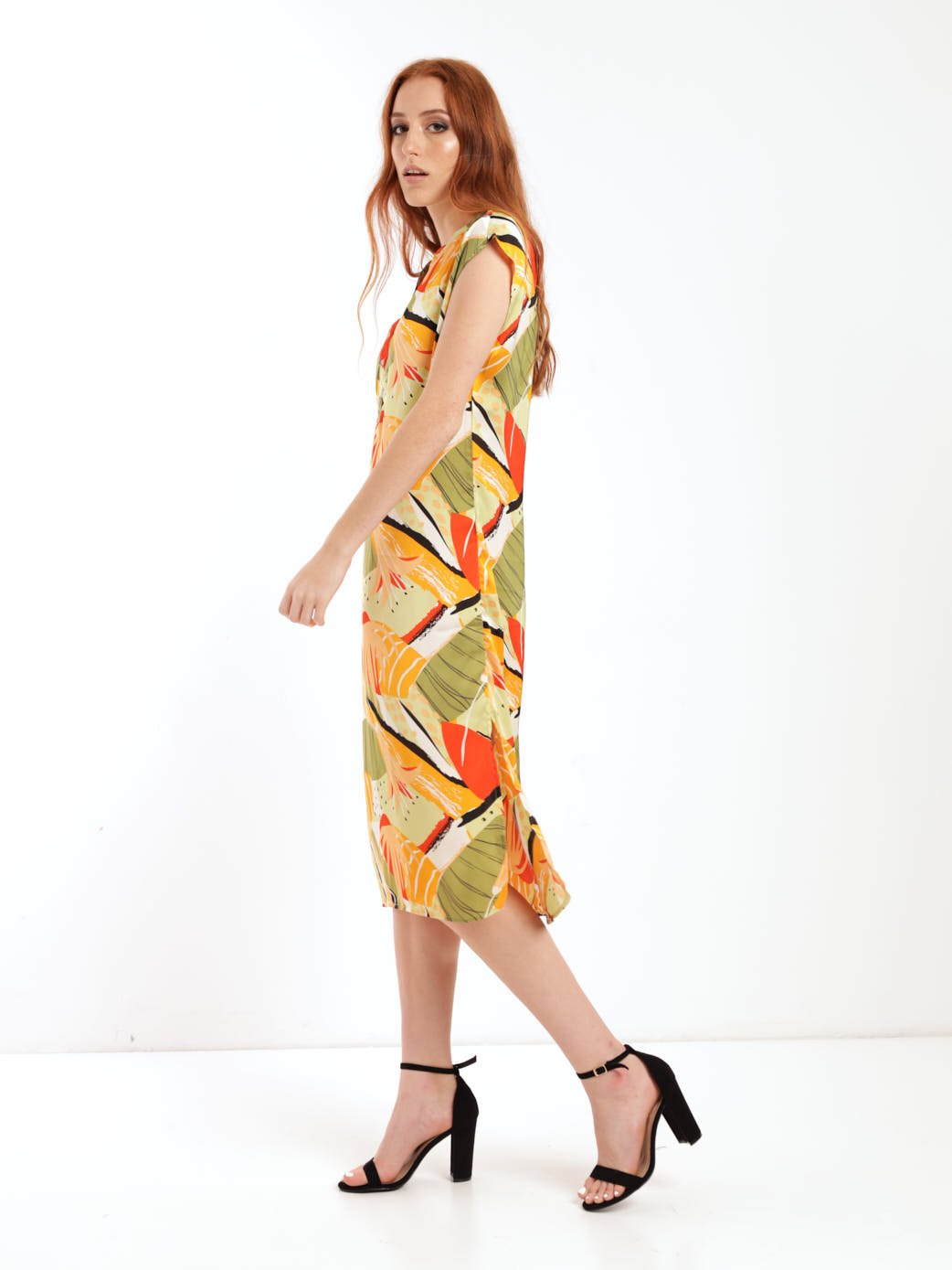 Ladies Sleeveless Midi Shift Dress