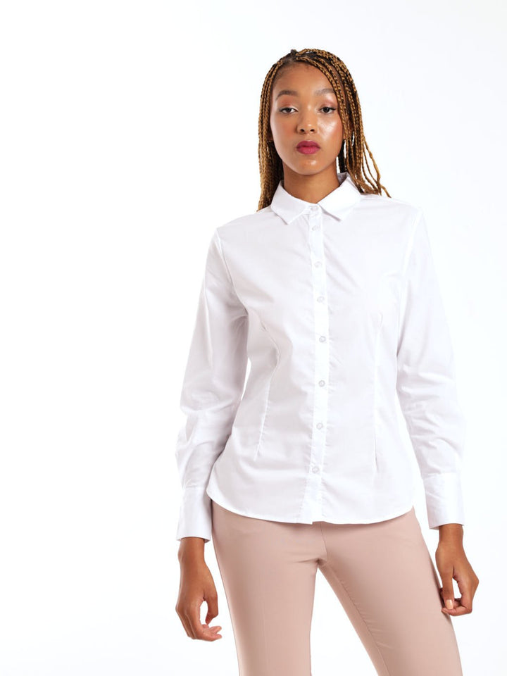 Ladies Classic Formal Shirt - White