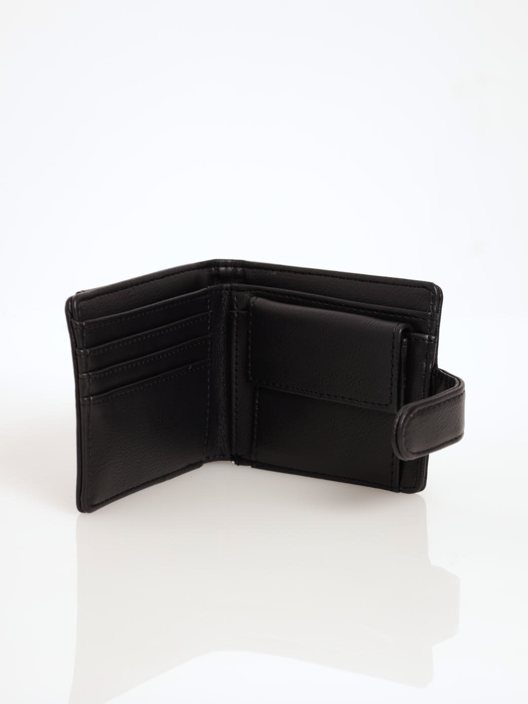 Men's Bill Fold Wallet With Removable Cardholder - Black