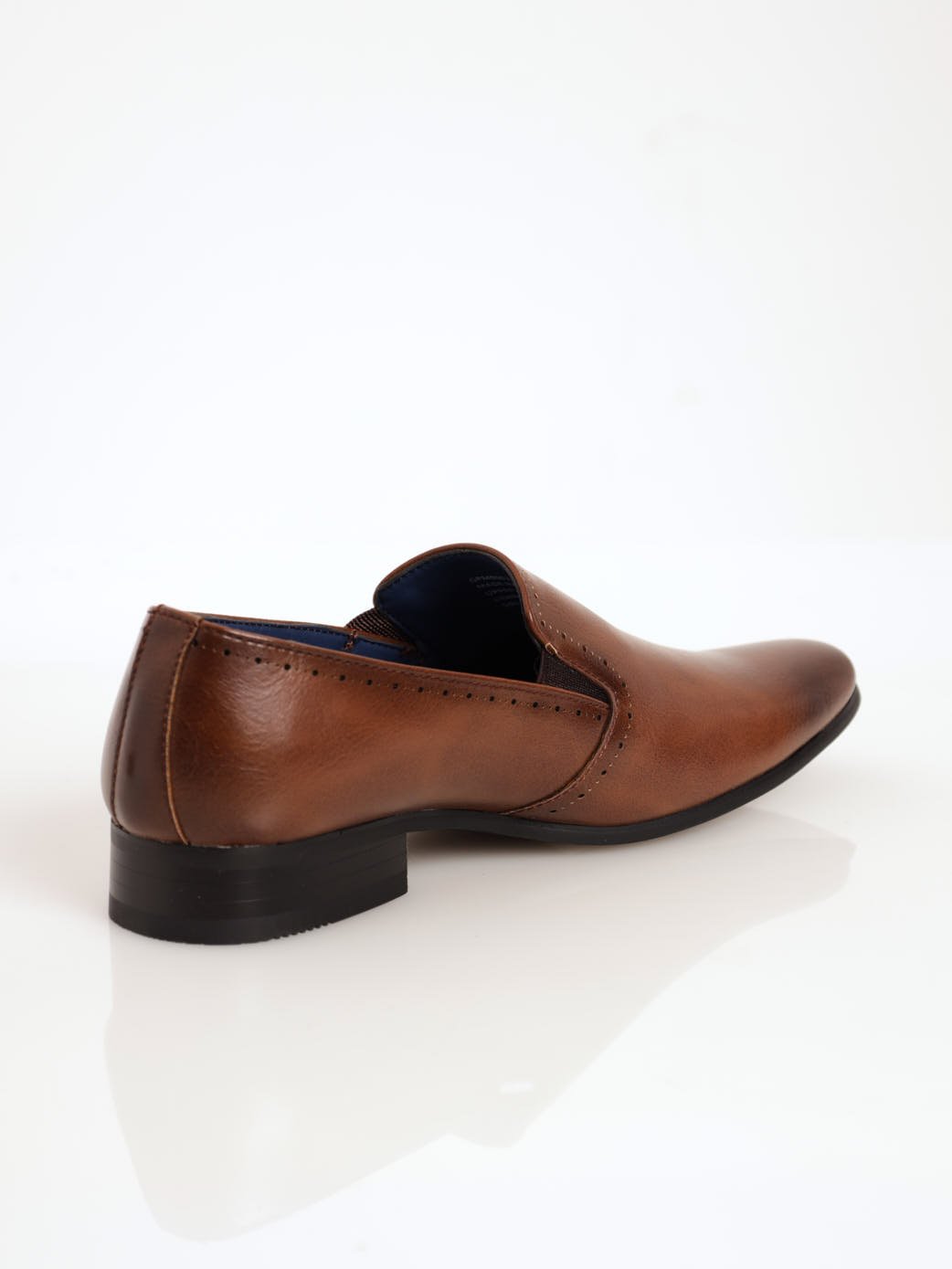 Men's Plain Slip-On Shoe With Elastic Side - Brown