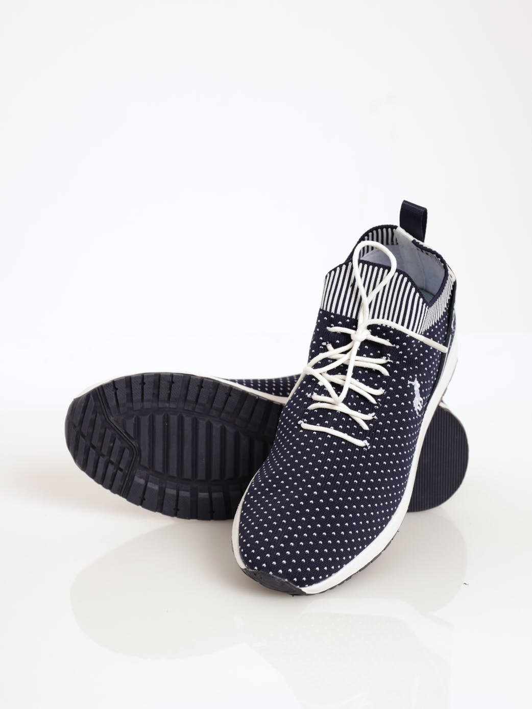 Ladies Classic Knitted Runner Sneaker - Navy