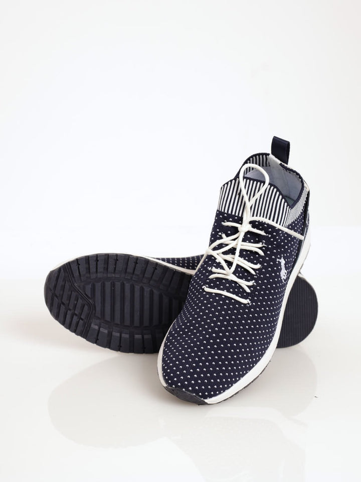 Ladies Classic Knitted Runner Sneaker - Navy