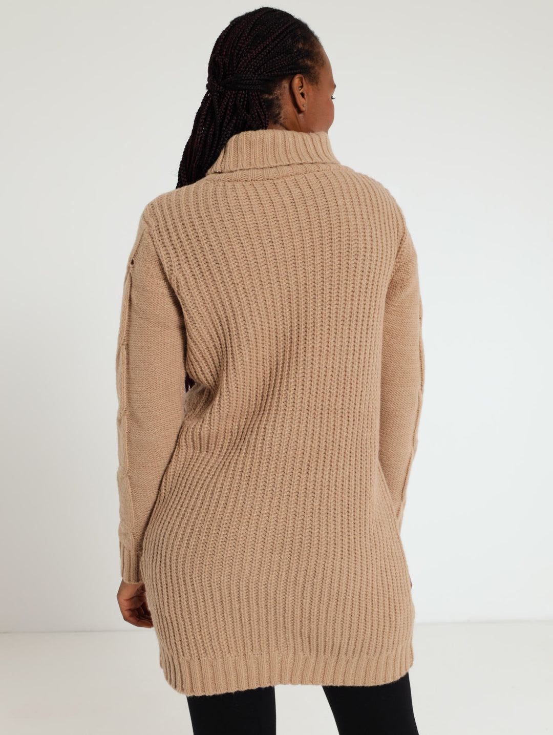 Cable Knit Dress - Stone