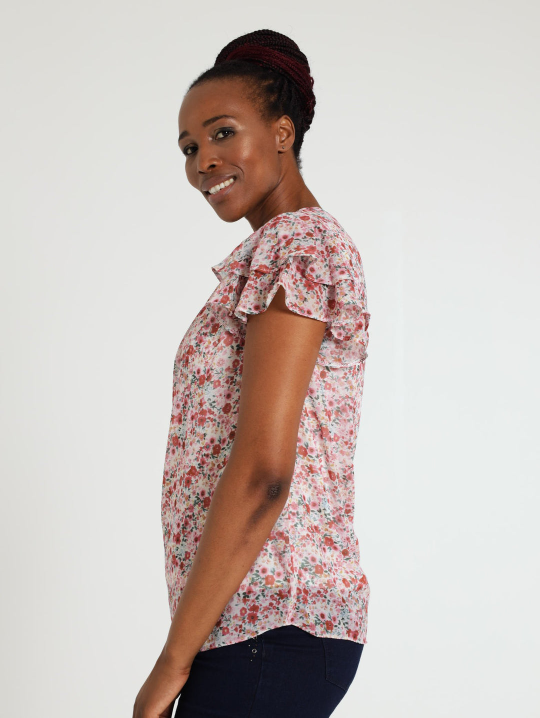 Double Layer Sleeve Blouse - cream