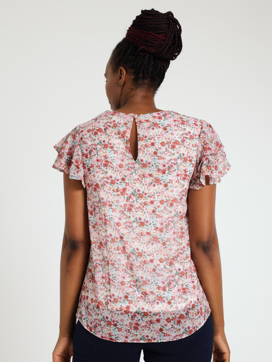 Double Layer Sleeve Blouse - cream