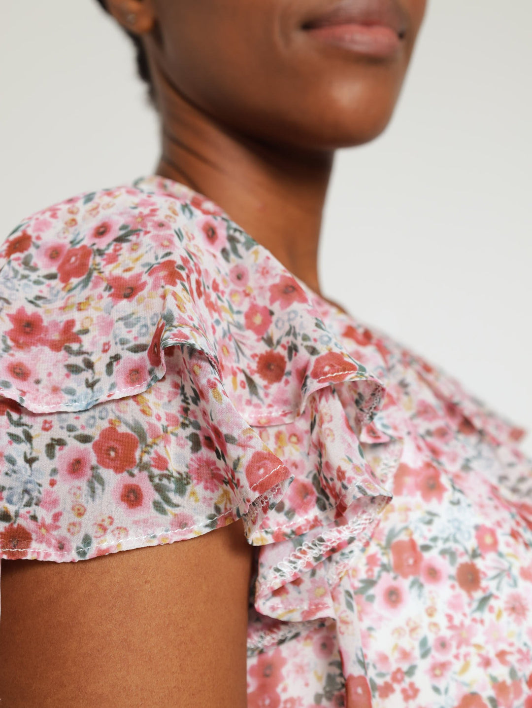 Double Layer Sleeve Blouse - cream