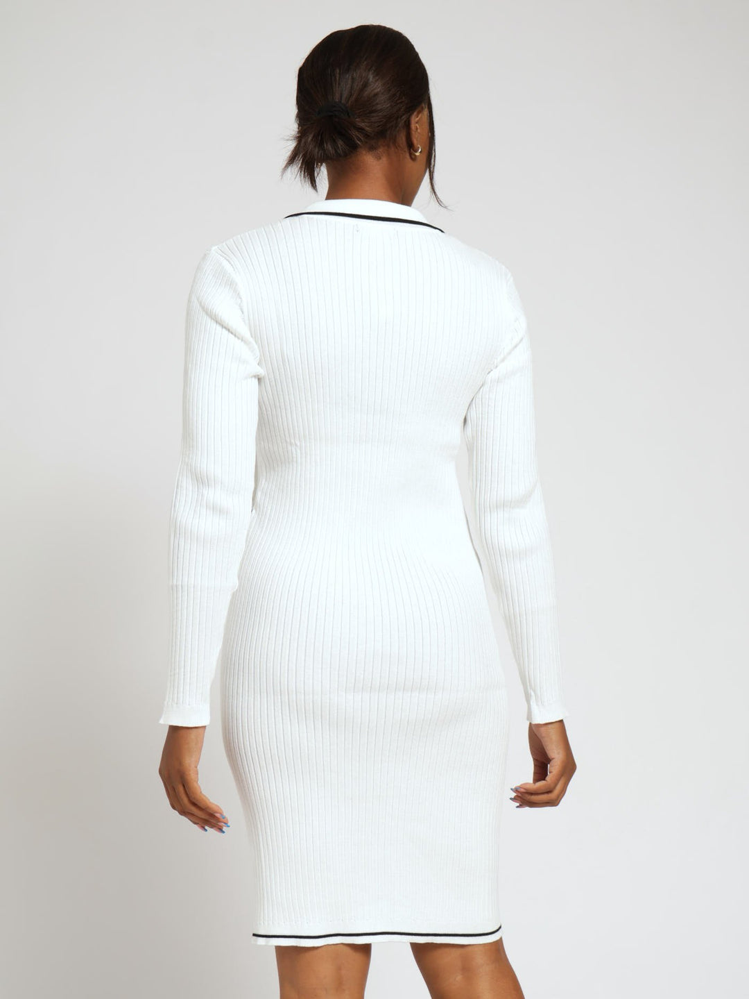 White Midi Knitwear Dress