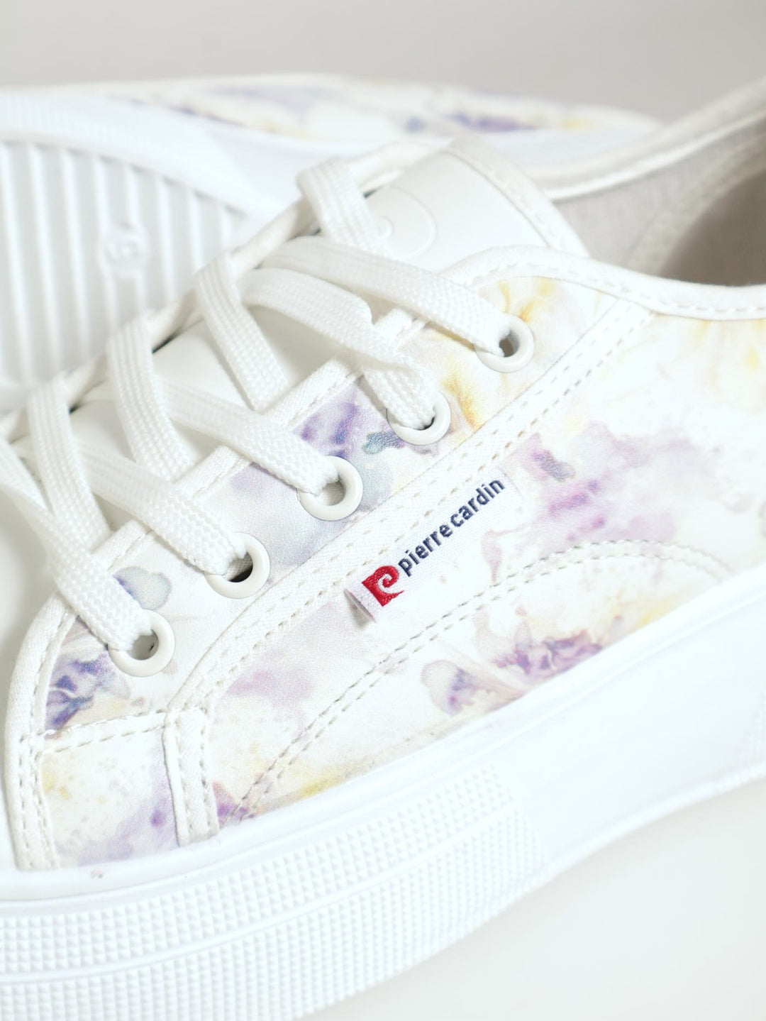 Lace Up Floral Sneaker White - Main Image