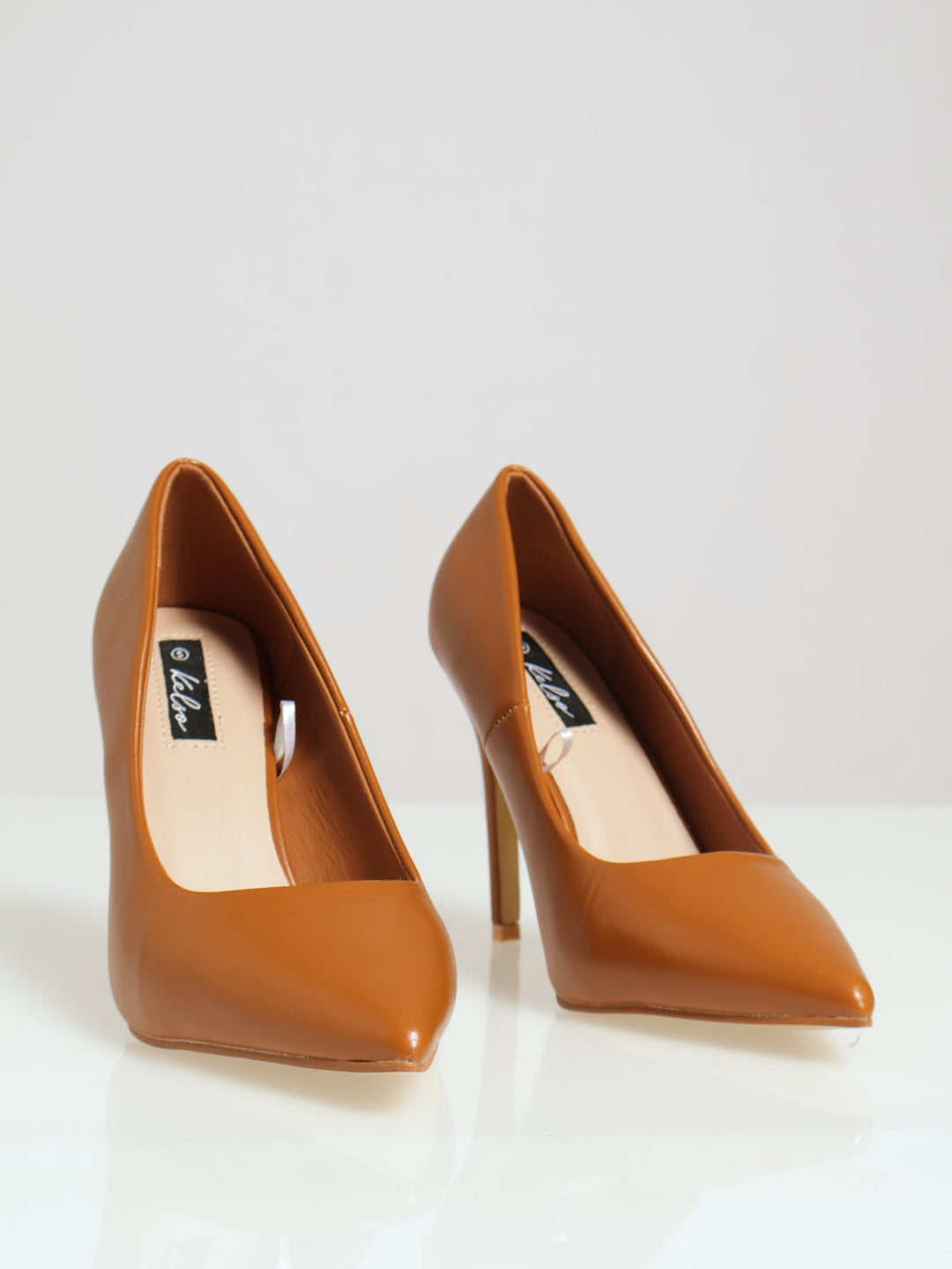 Patent Pointy Fashion Court Heel - Tan
